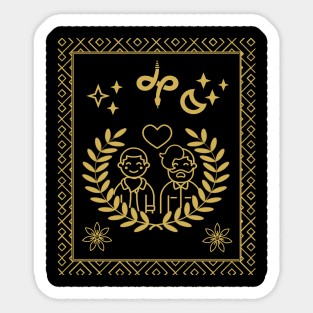 Tarot Card - The Lovers - Gold Sticker